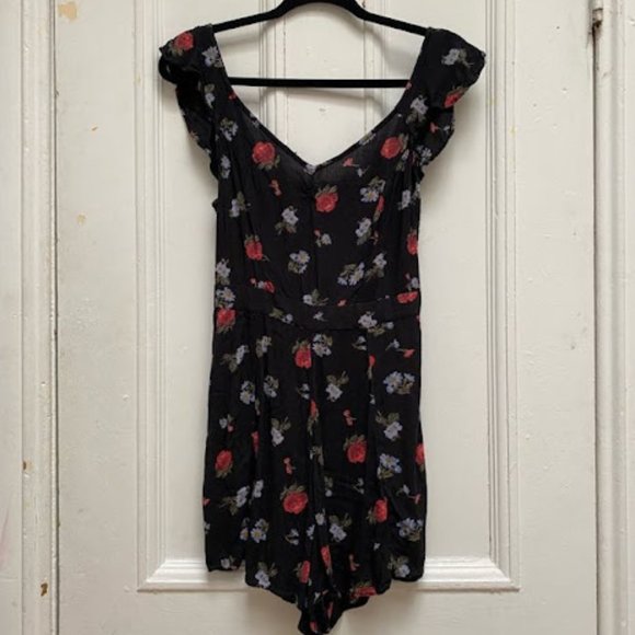 Black Floral Romper - Picture 1 of 6